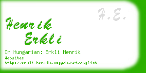 henrik erkli business card